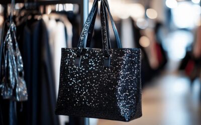 Le Sac Bandoulière Noir Pailleté Aline : L’alliance parfaite entre mode éthique et élégance